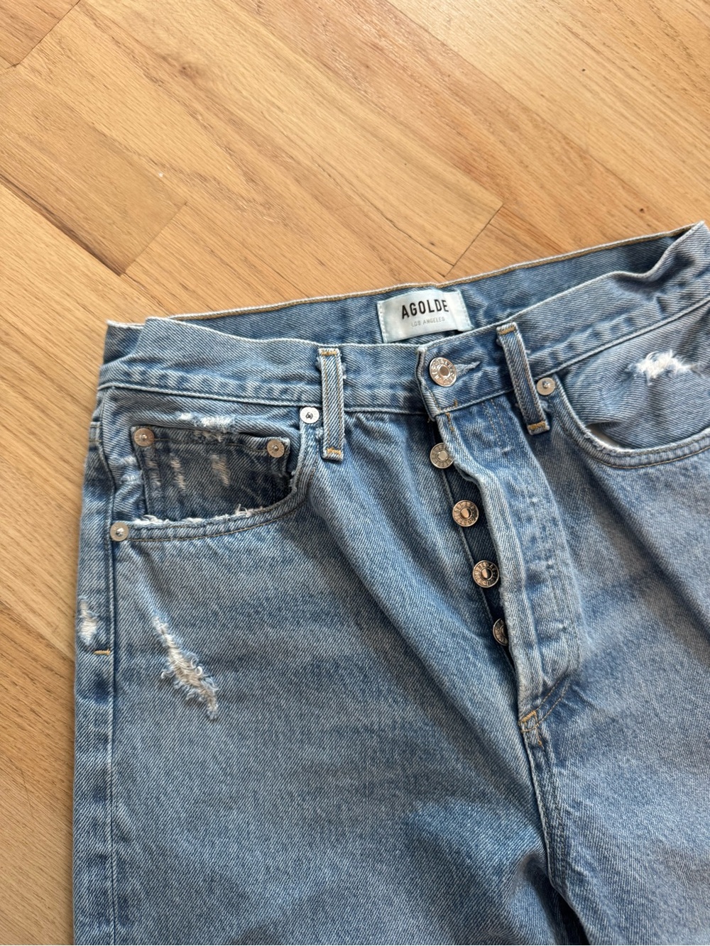 Agolde 90s Mis Rise Loose Straight Leg Jeans - Picture 2 of 5